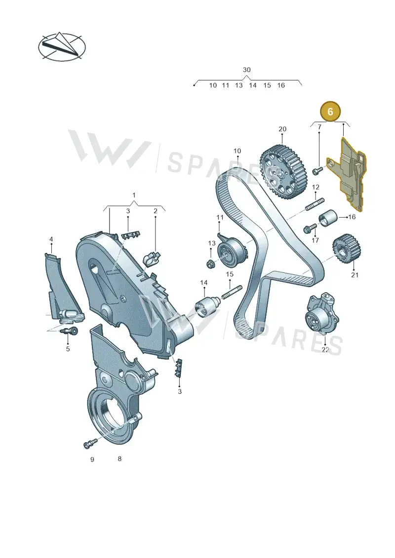 05L109143C — Audi A6 2.0 (2018-) diagram 849109081, position 6