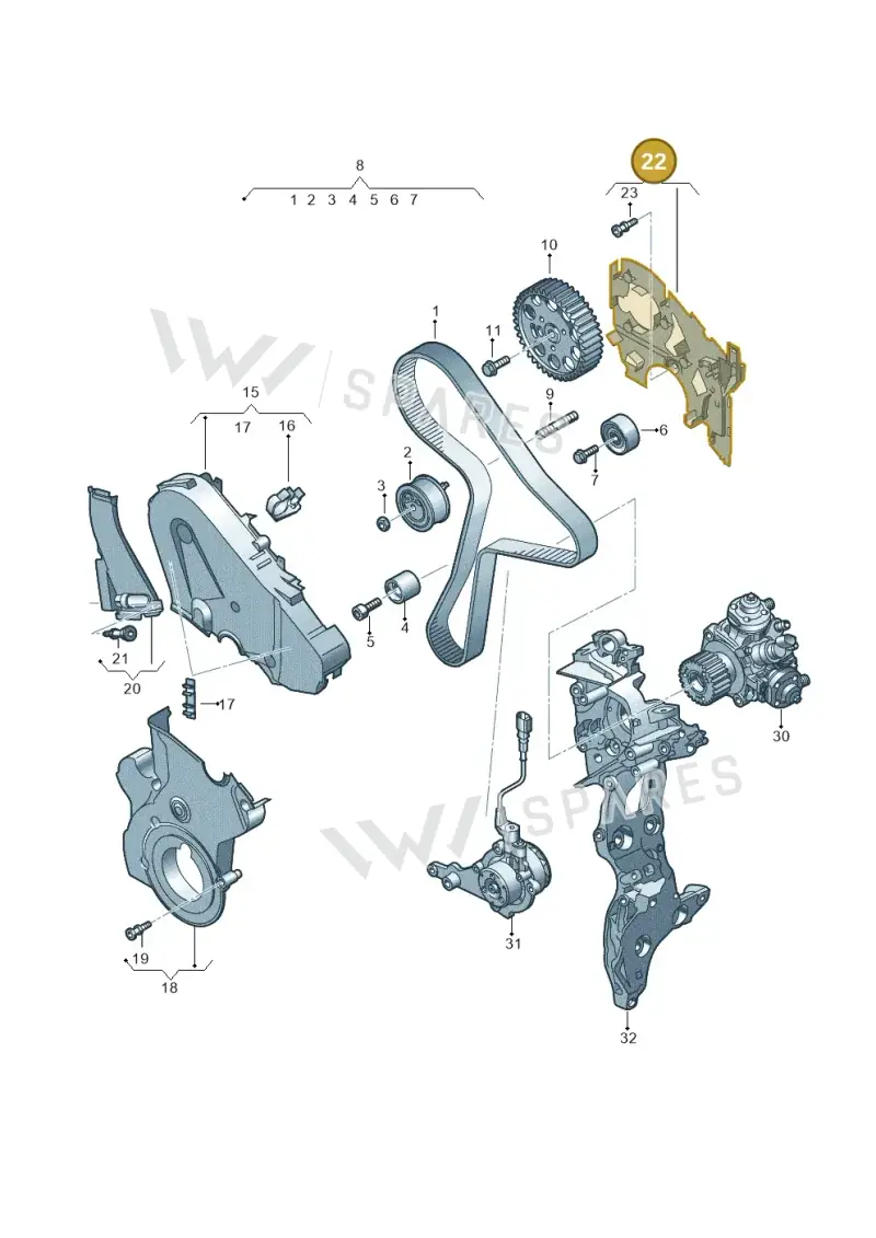 05L109143C — Audi A5 Limo 2.0 (2024-) diagram 8wk109800, position 22