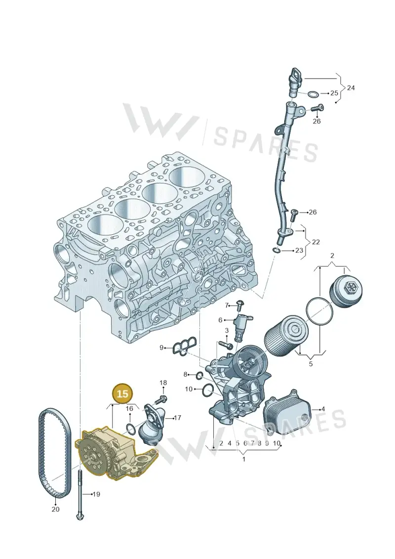 05L115103D — Audi A5 Limo 2.0 (2024-) diagram 8wh115500, position 15