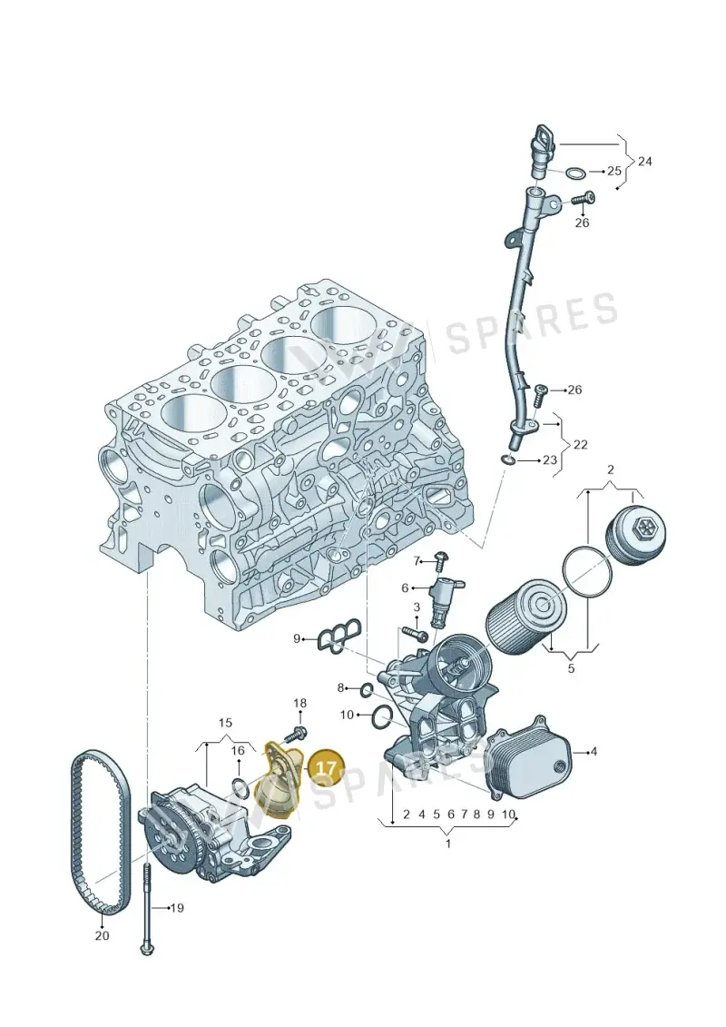 05L115251 — Audi A5 Limo 2.0 (2024-) diagram 8wh115500, position 17