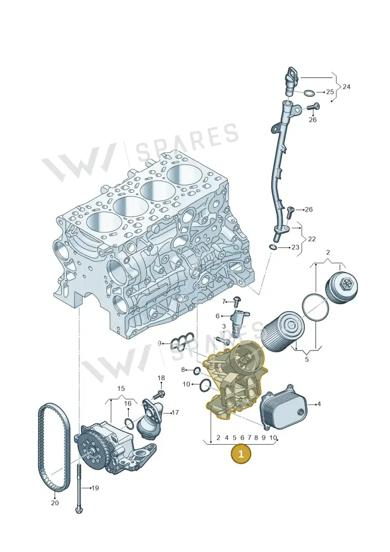 05L115389AB — Audi A5 Limo 2.0 (2024-) diagram 8wh115500, position 1