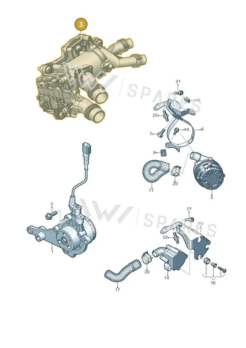05L121111P — Audi A6 2.0 (2018-) diagram 430121035, position 3
