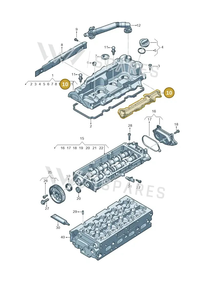 05L129561 — Audi A5 Limo 2.0 (2024-) diagram fys103700, position 10