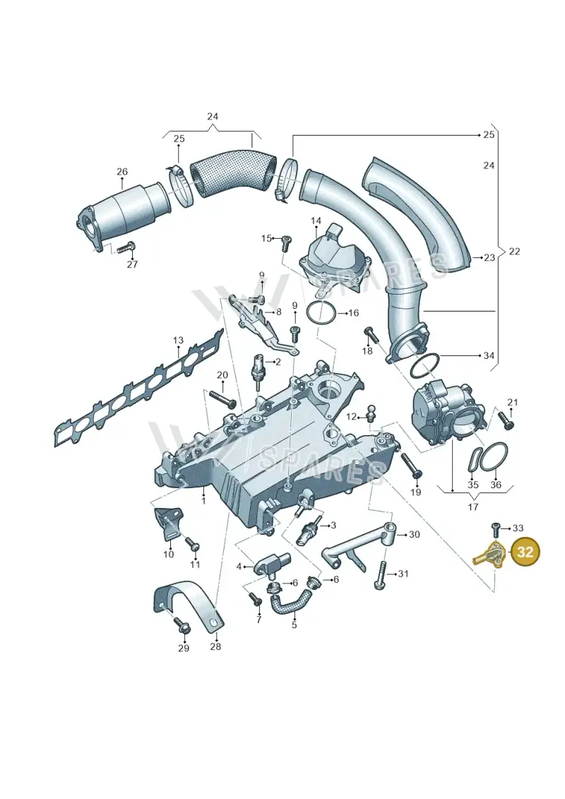 05L129635B — Audi A5 Limo 2.0 (2024-) diagram 430129050, position 32