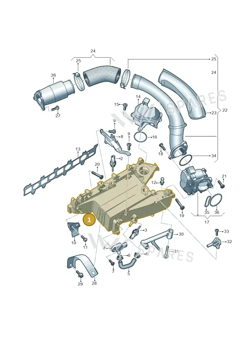 05L129711M — Audi A5 Limo 2.0 (2024-) diagram 430129050, position 1