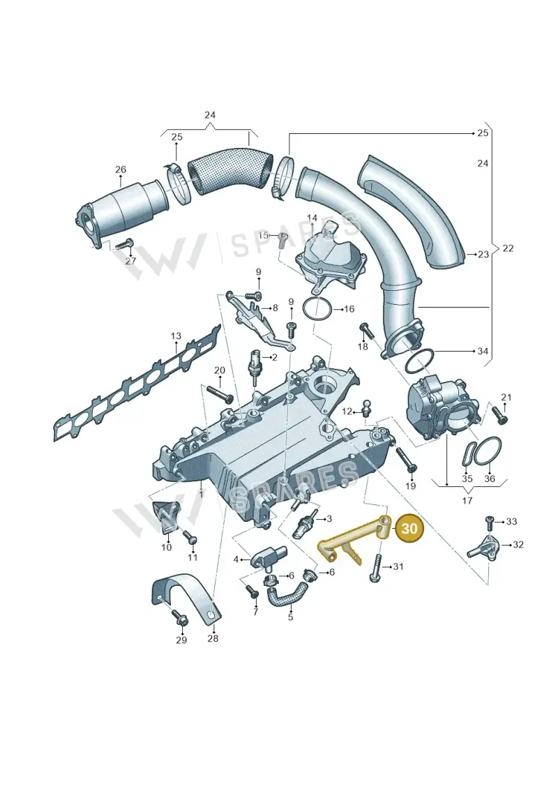 05L129723A — Audi A5 Limo 2.0 (2024-) diagram 430129050, position 30
