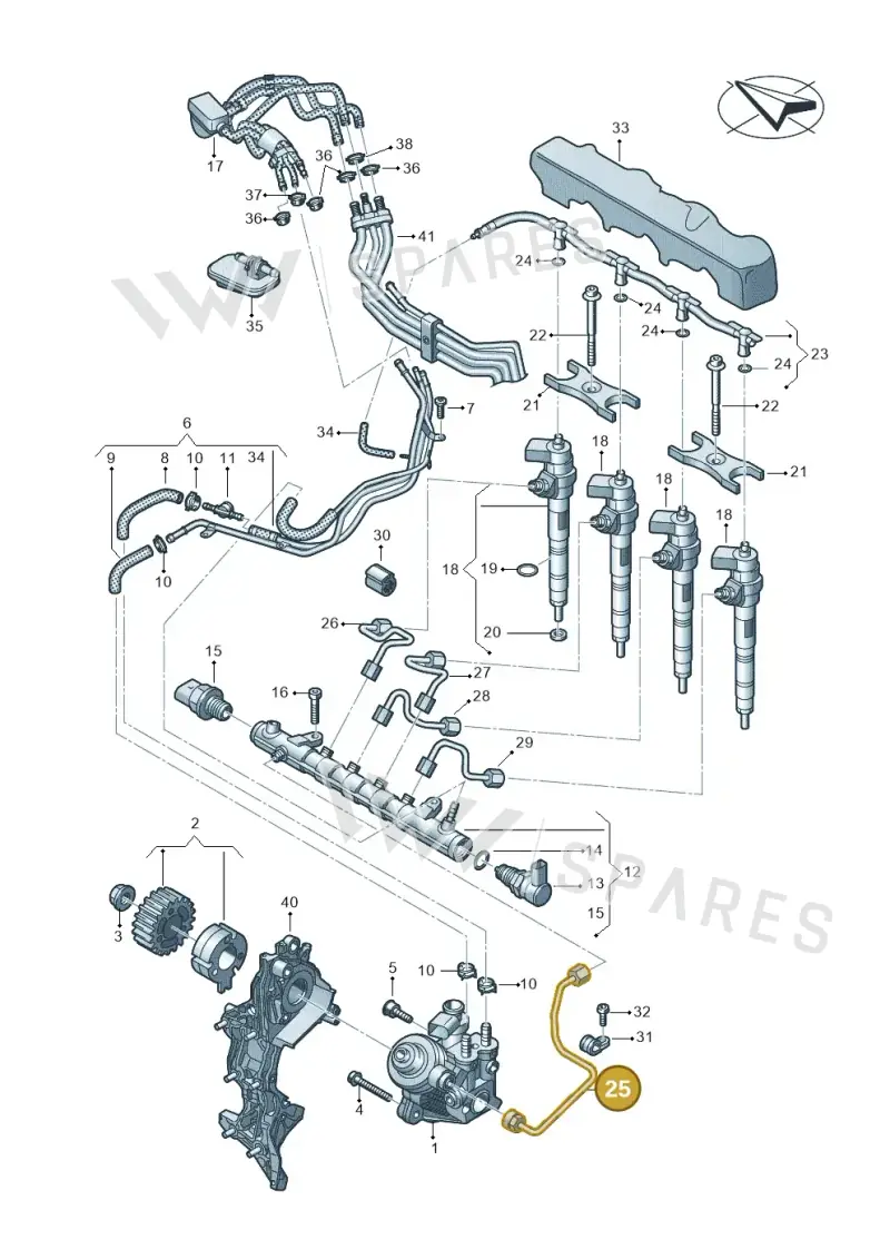 05L130321B — Audi A5 Limo 2.0 (2024-) diagram 430130650, position 25