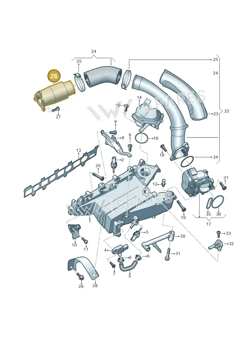 05L131111B — Audi A6 2.0 (2018-) diagram 430129050, position 26