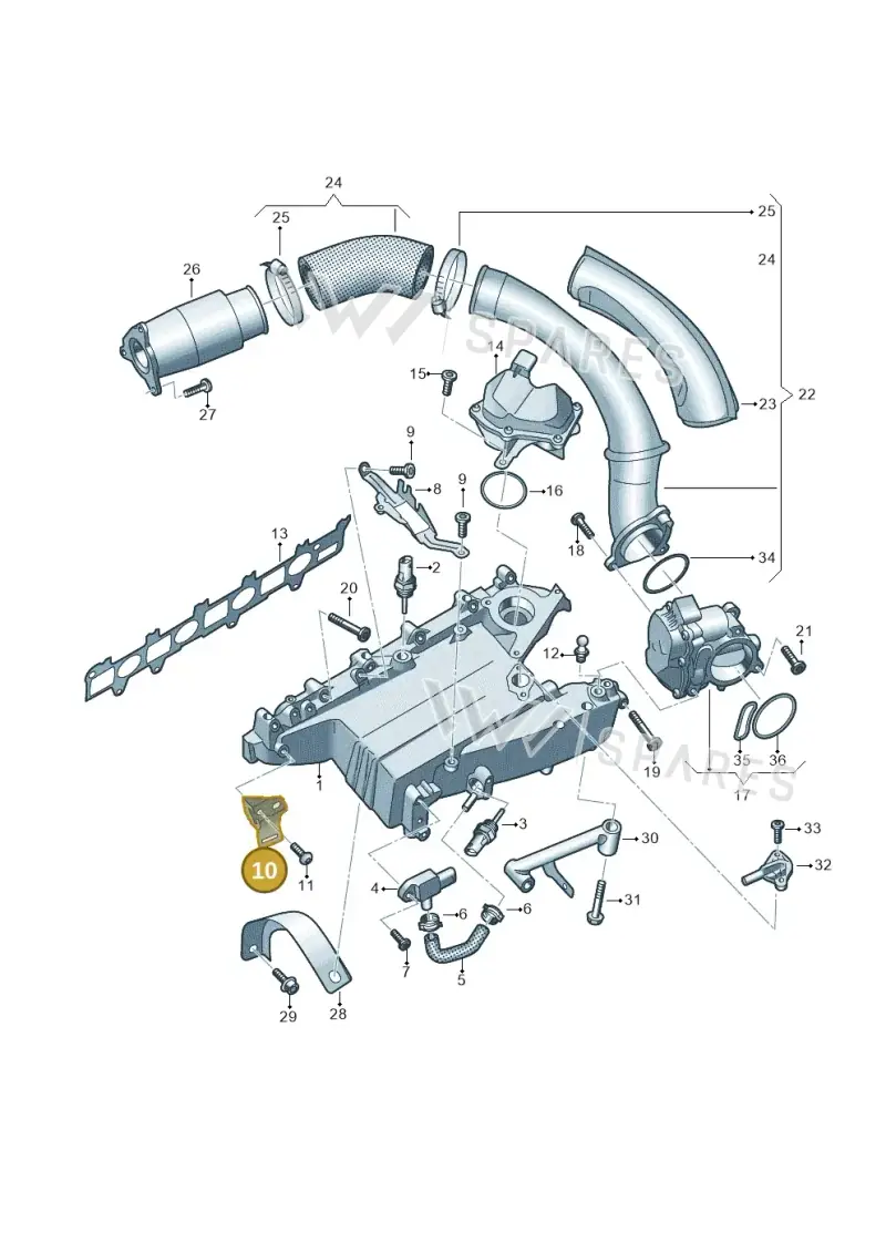 05L131121H — Audi A5 Limo 2.0 (2024-) diagram 430129050, position 10
