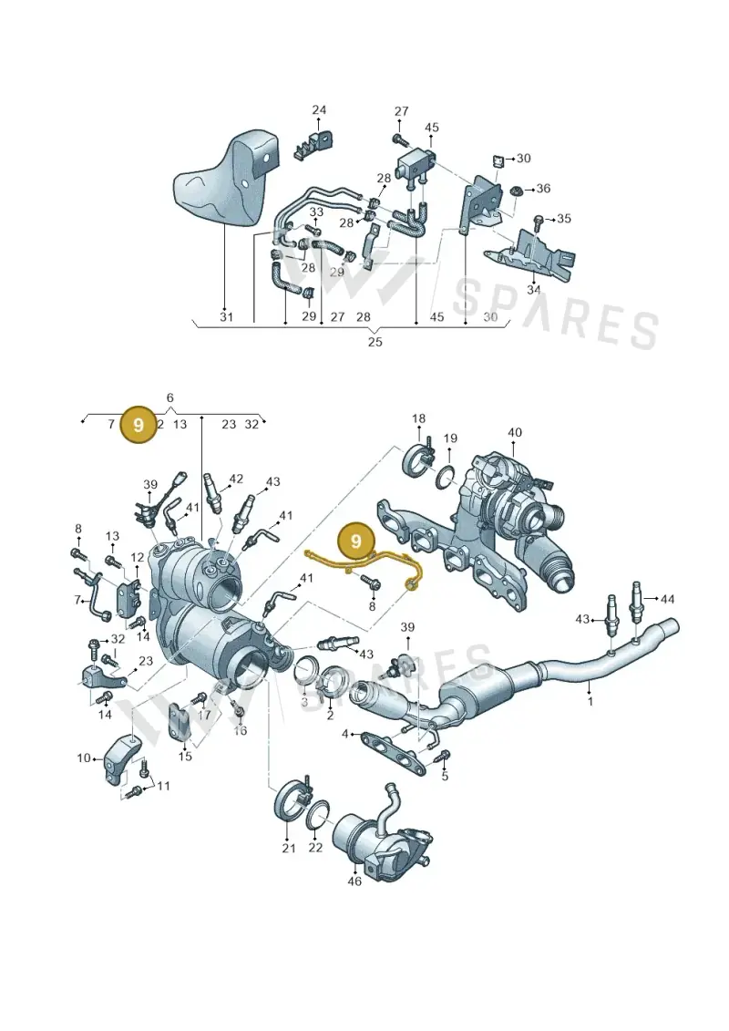 05L131582J — Audi A3 Sportback (2019-2021) diagram 596253660, position 9