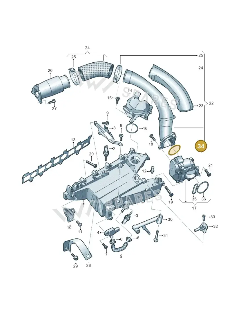 05L145187 — Audi A6 2.0 (2018-) diagram 430129050, position 34