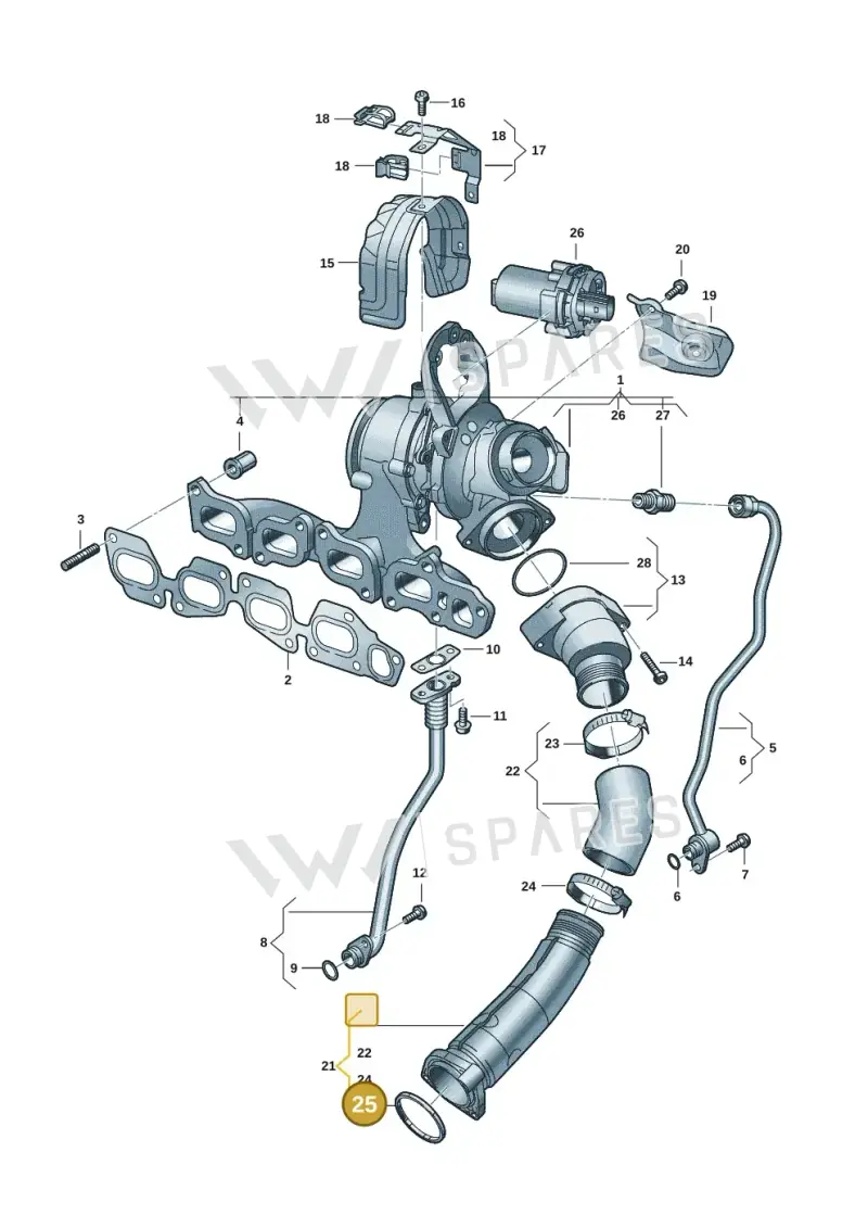 05L145187 — Audi A3 Sportback (2019-2021) diagram 5h0145500, position 25