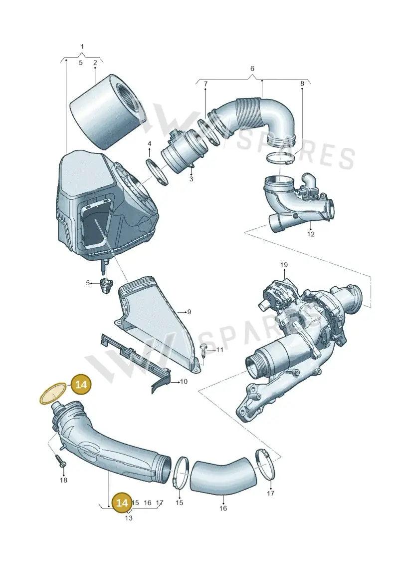 05L145187 — Audi A5 Limo 2.0 (2024-) diagram 8wk129275, position 14