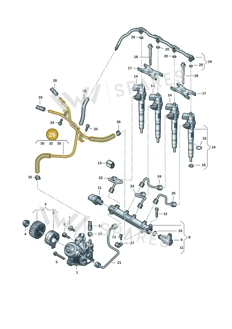 05L201360C — Audi A3 Sportback (2019-2021) diagram 2ka130010, position 26