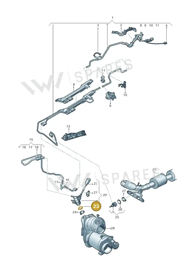 05L253115C — Audi A3 Sportback (2019-2021) diagram 596201540, position 23