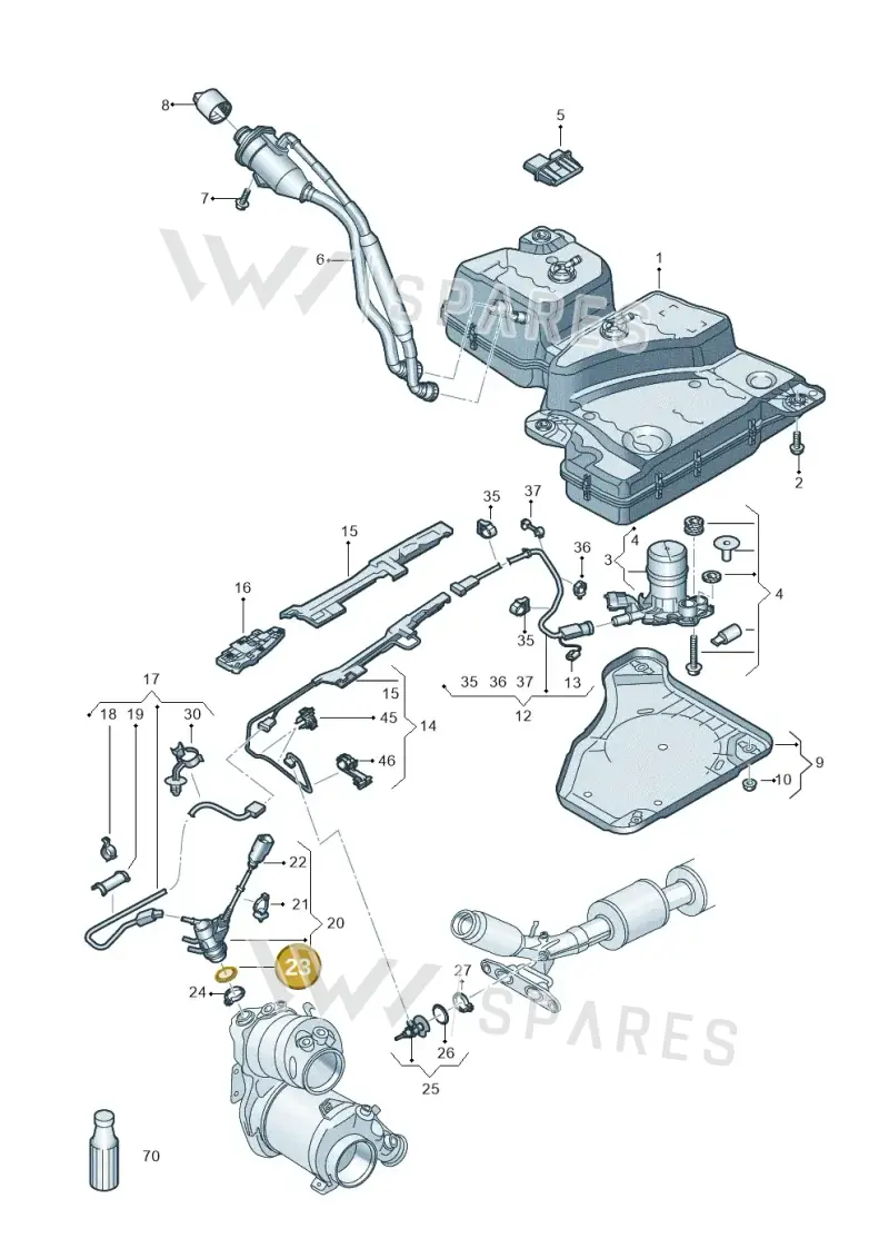05L253115C — Audi Q3 quattro (2018-2019) diagram 597201410, position 23