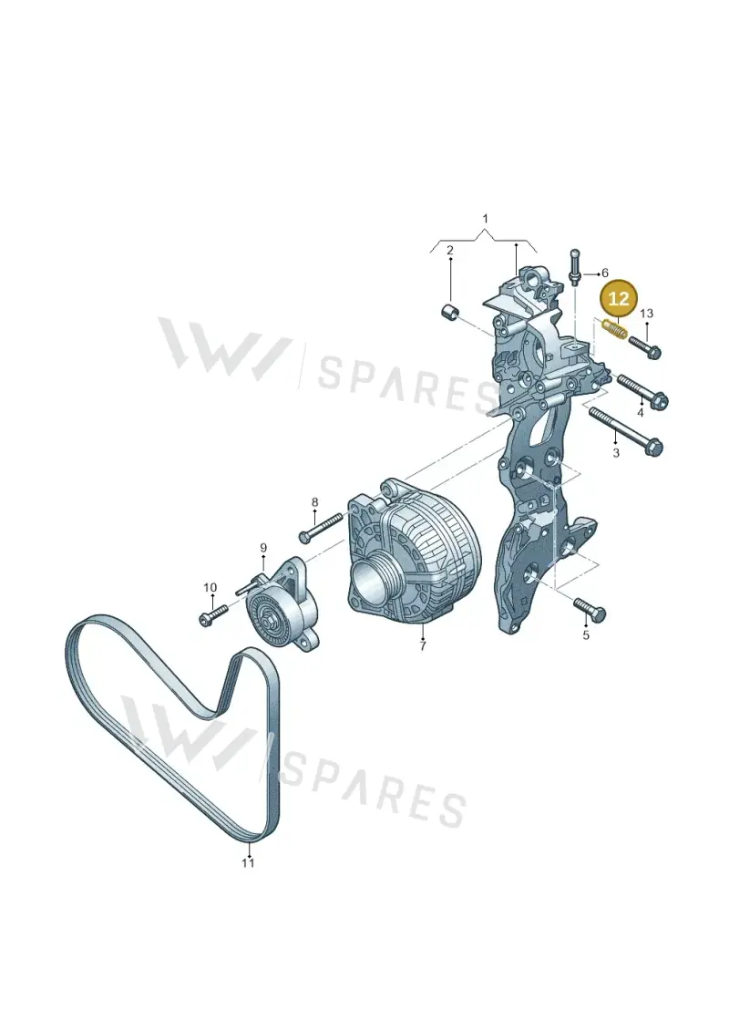 05L903263 — Audi A3 Sportback (2019-2021) diagram 596903080, position 12