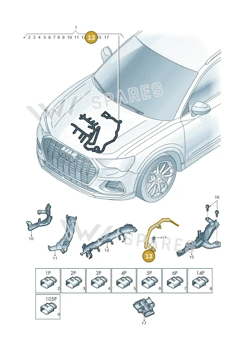 05L971824E — Audi Q3 quattro (2018-2019) diagram 597971450, position 13