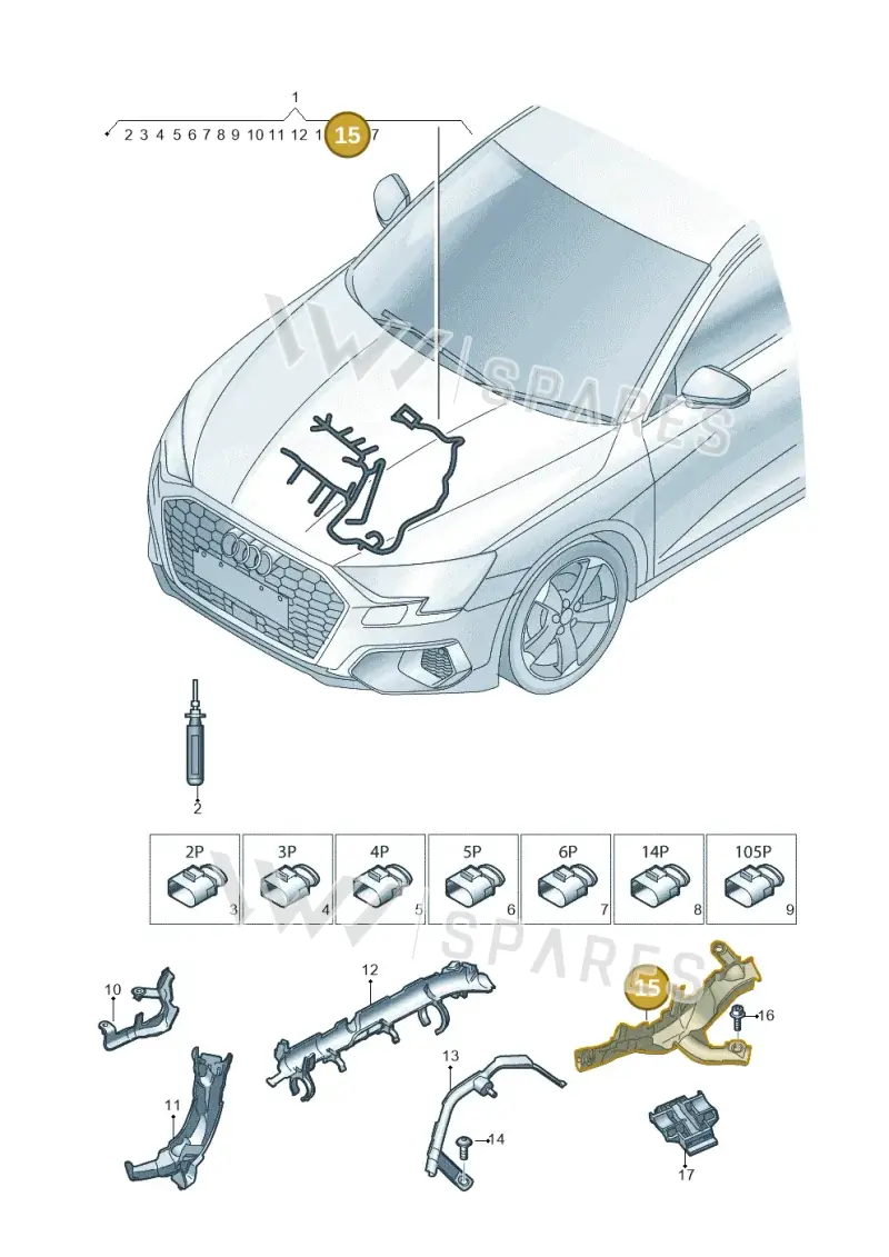05L971824F — Audi A3 Sportback (2019-2021) diagram 596971400, position 15