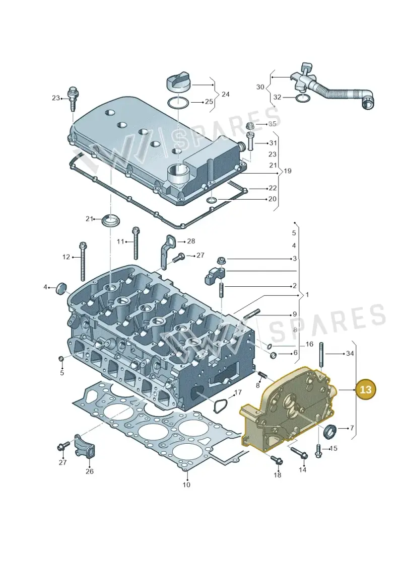 066109122H — Audi A3/S3/quattro (2005-2007) diagram 278103600, position 13