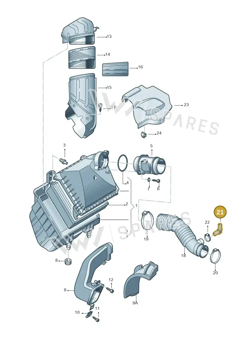 069129631 — Audi A4/S4/Av./qu.     05> (2005-) diagram 249129300, position 21