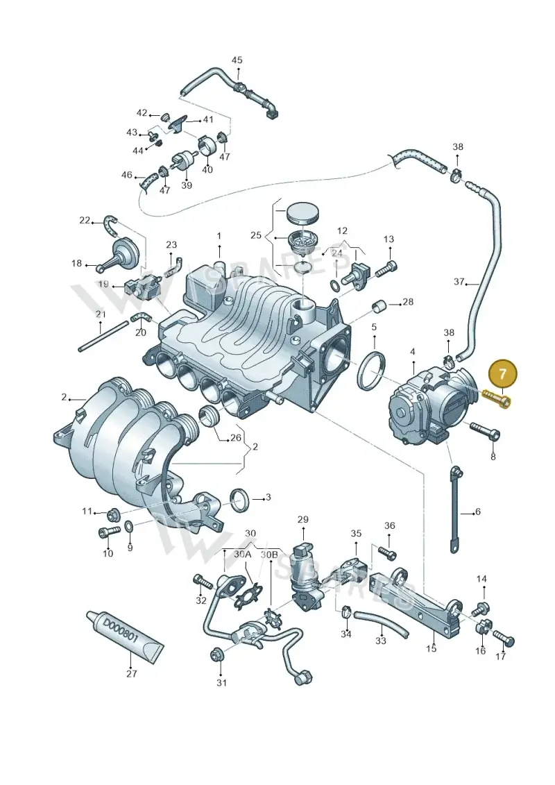 06A103193C — Audi A3/S3/QUATTRO (2000-2003) diagram 194133150, position 7