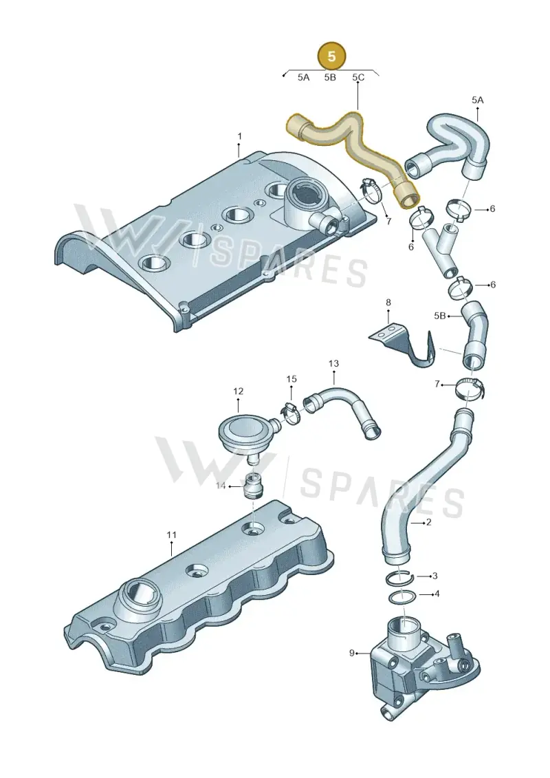 06A103474A — Audi A3/S3/QUATTRO (2000-2003) diagram 194103800, position 5