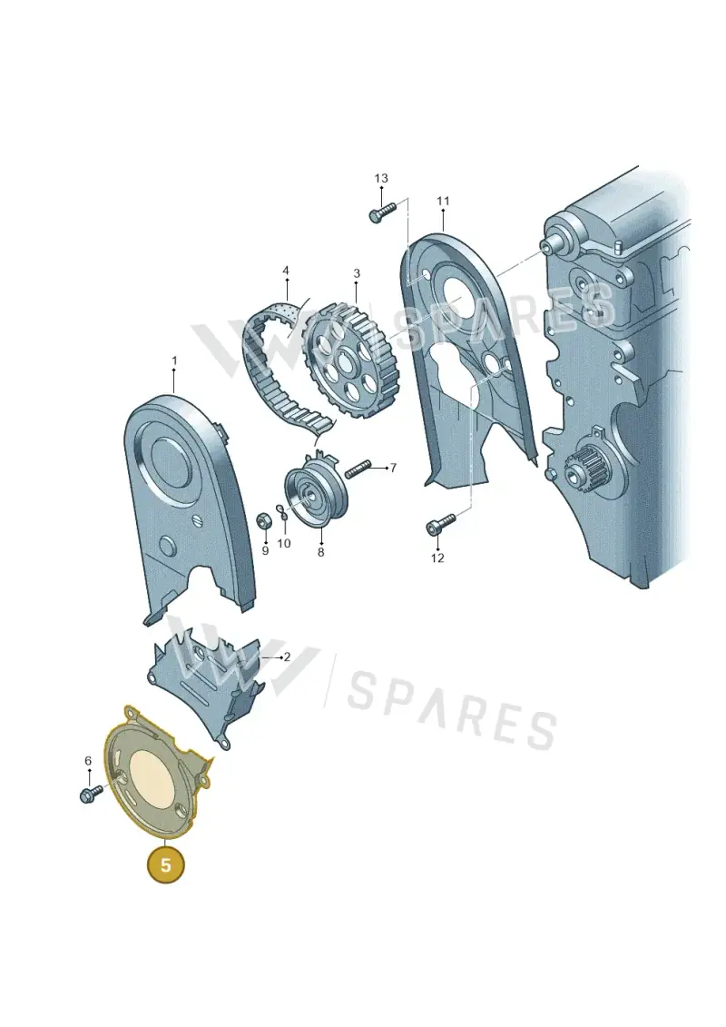 06A109175B — Audi A3 Sportback (2008-2013) diagram 195109570, position 5