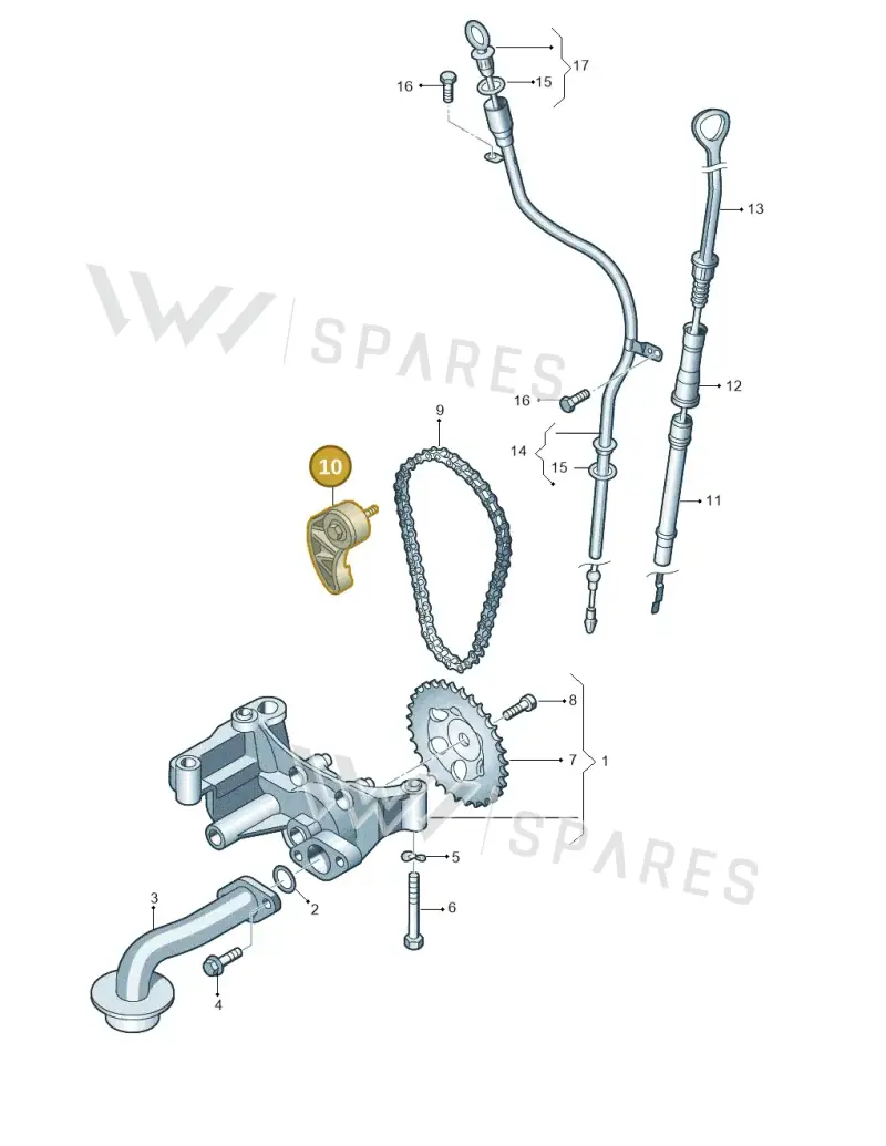 06A115130 — Audi A3 Sportback (2008-2013) diagram 409115200, position 10