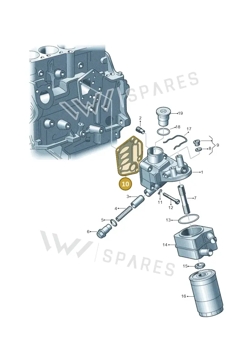 06A115441J — Audi A3 Sportback (2008-2013) diagram 194115500, position 10