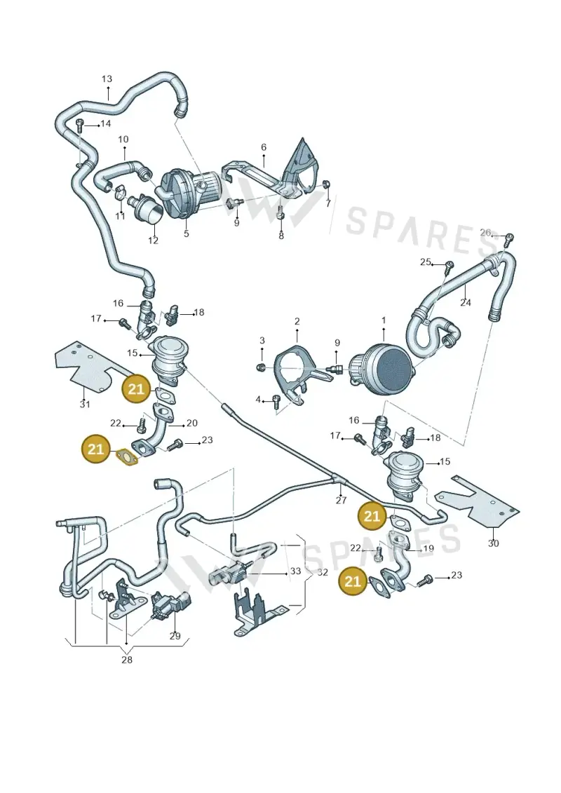06A131120D — Audi RS4 Av. qu. 4.2 (2012-2015) diagram 618131350, position 21
