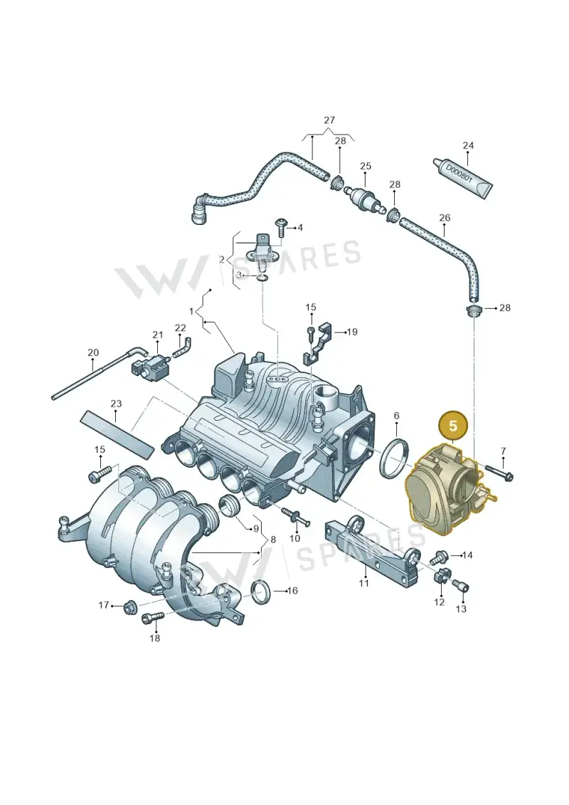 06A133062AT — Audi A3 Sportback (2008-2013) diagram 460133250, position 5