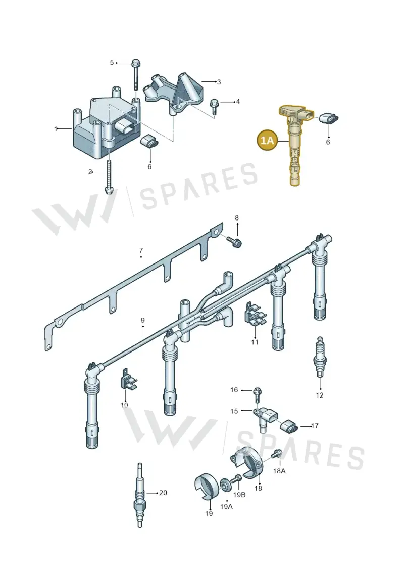 06A905115D — Audi A4/S4 Cabrio./qu. 07> (2006-) diagram 412905000, position 1A