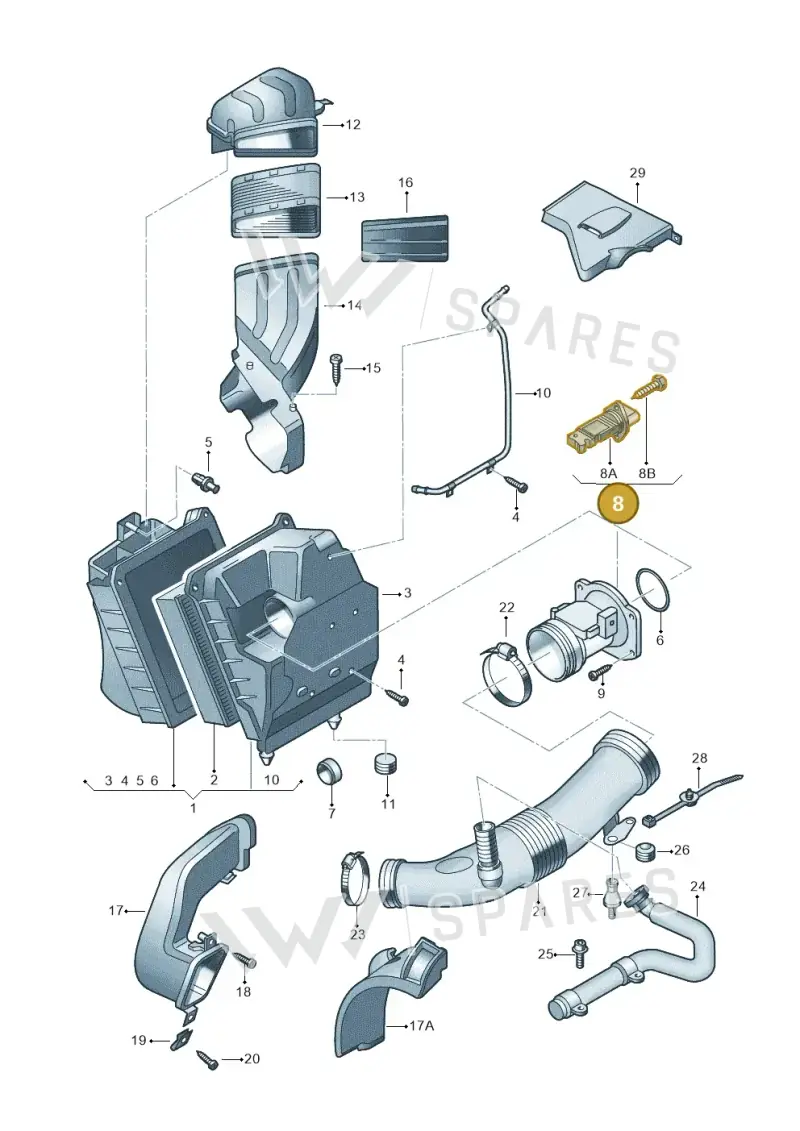 06A906461B — Audi A4/S4/Av./qu.     05> (2005-) diagram 249133400, position 8