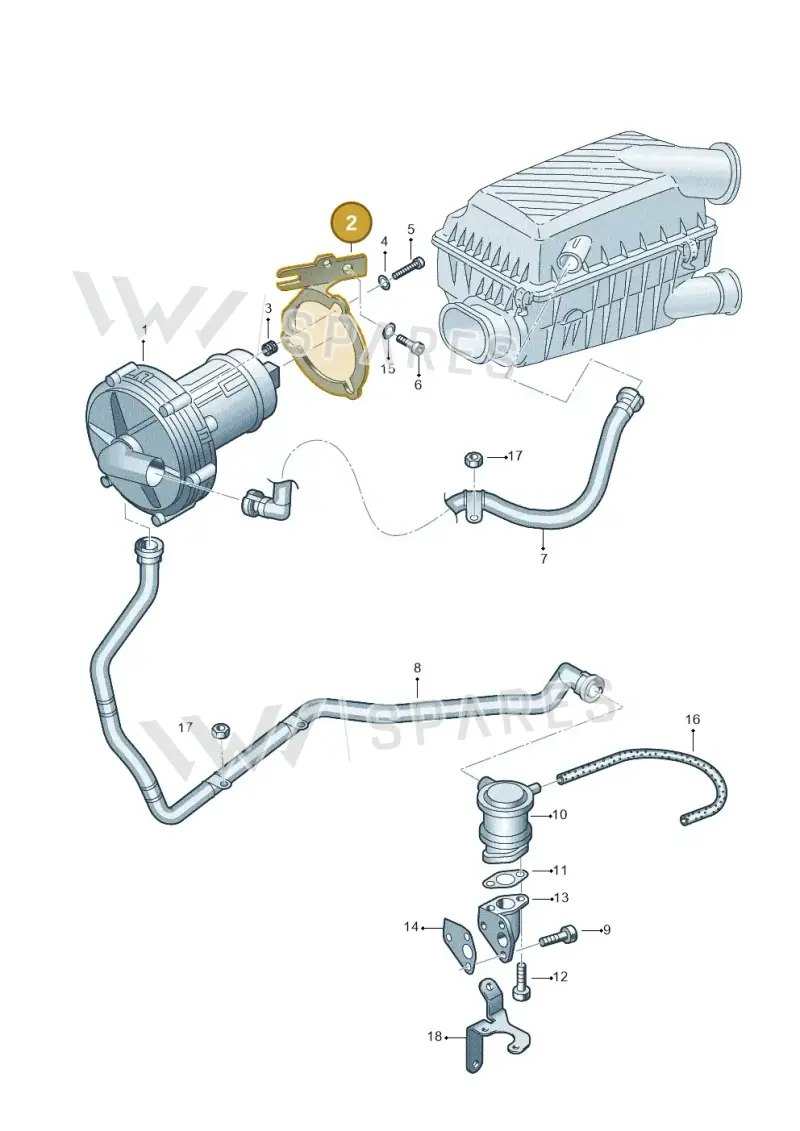 06A906615D — Audi A3/S3/QUATTRO (2000-2003) diagram 194131070, position 2