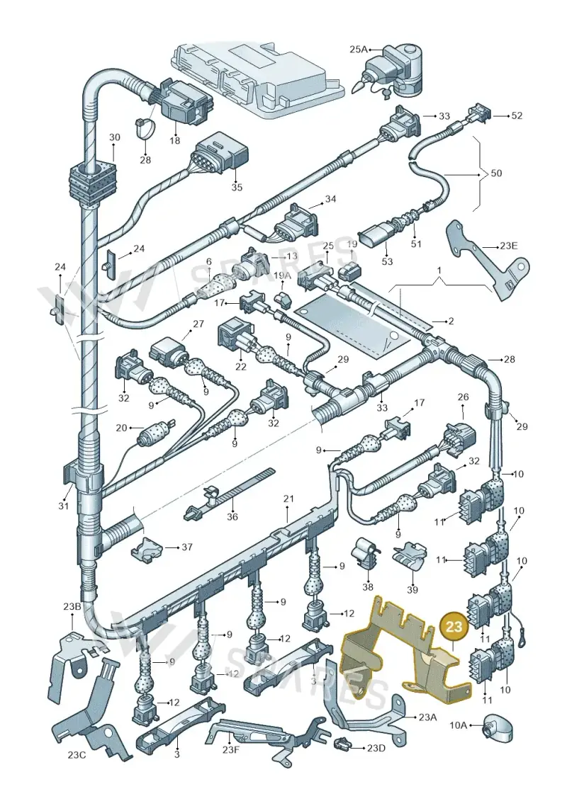 06A971502AD — Audi A3/S3/QUATTRO (2000-2003) diagram 203971100, position 23