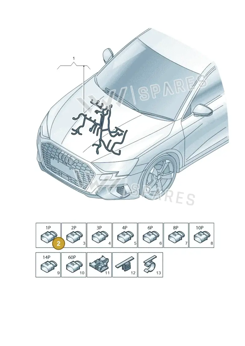 06A971921B — Audi A3 Sportback (2019-2021) diagram 596971100, position 2