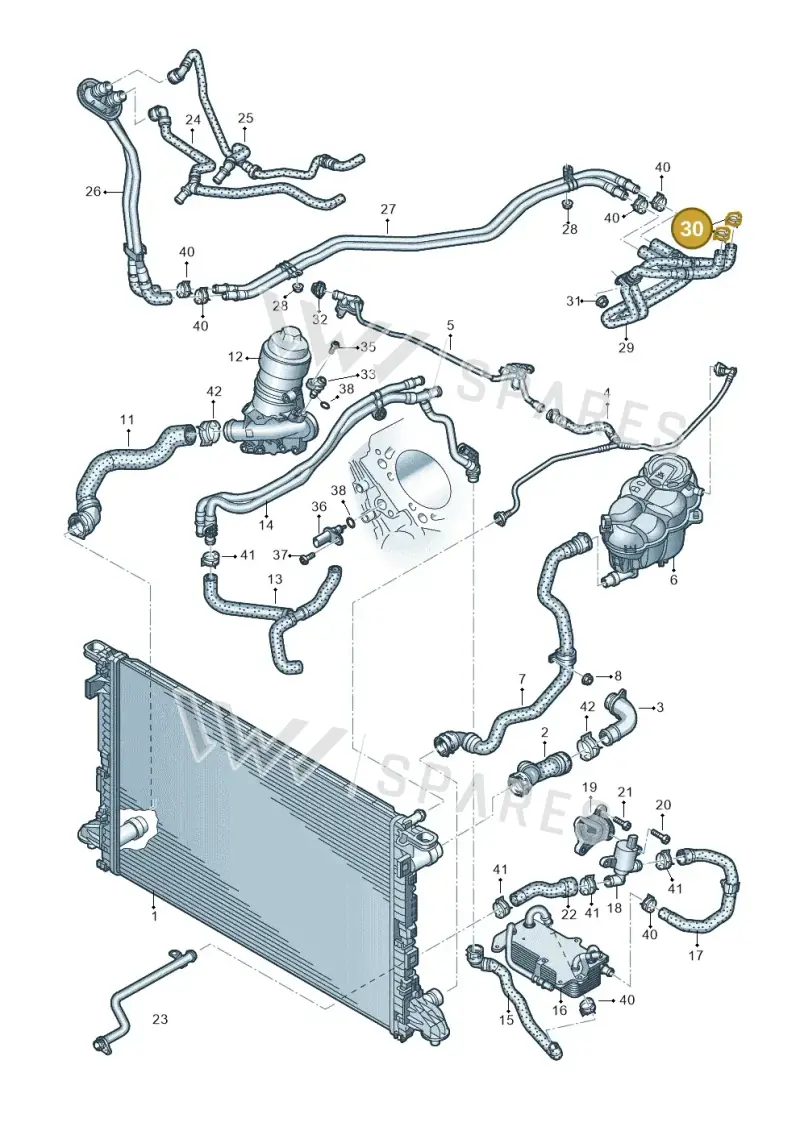 06B145917A — Audi A8L (2017-2022) diagram 838121210, position 30