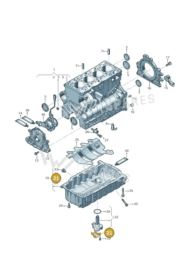 06B907667 — Audi A6 2.0 (2018-) diagram 430103530, position 21