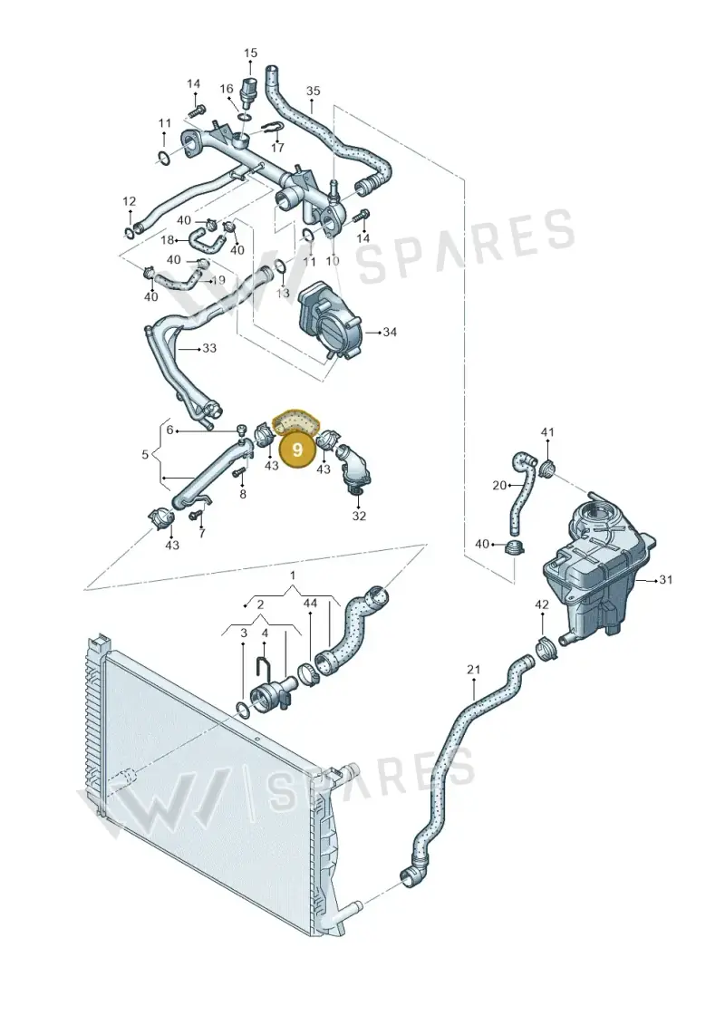06C121445A — Audi A4/S4/Av./qu.     05> (2005-) diagram 448121310, position 9