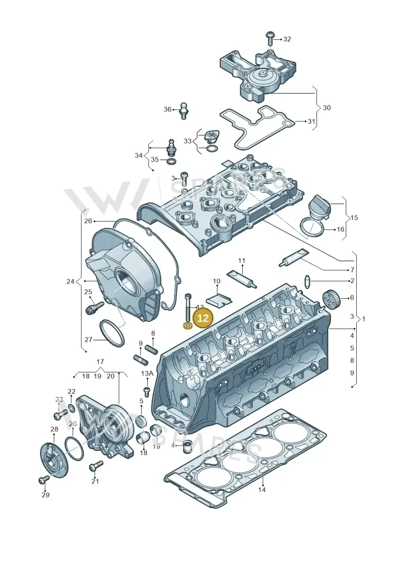 06D103377 — Audi Q3 2.0 TDI (2014-2019) diagram 634103500, position 12