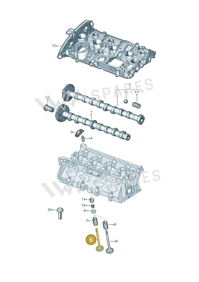 06D109611H — Audi TTS Coupe 2.0 (2014-2023) diagram 627109200, position 5