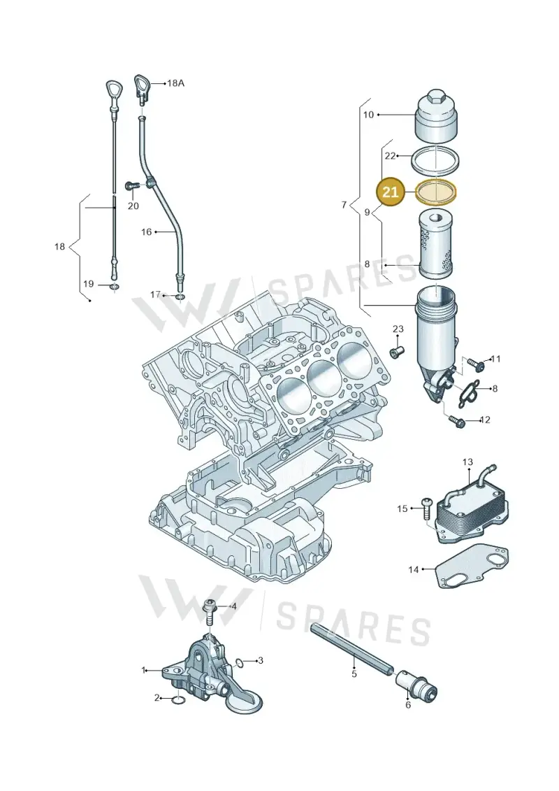 06D115475 — Audi A7 Sportback (2014-2018) diagram 448115100, position 21