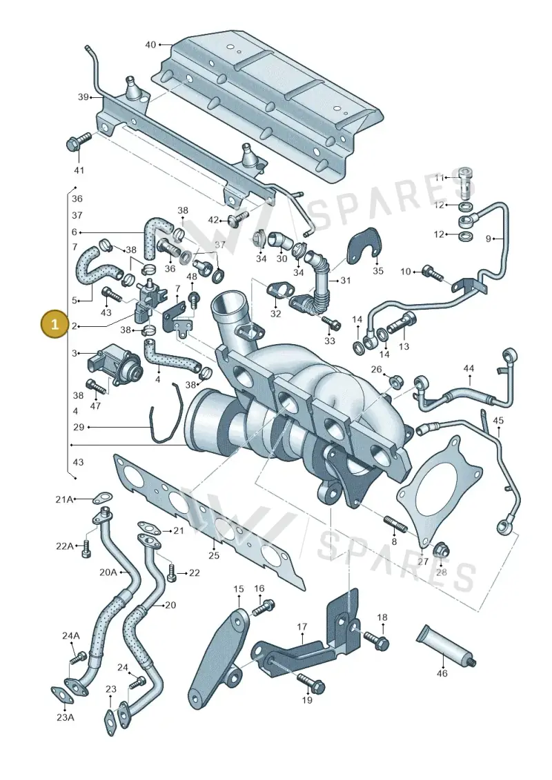 06D145701J — Audi A6 2.7 TDI (2008-2011) diagram 412145650, position 1