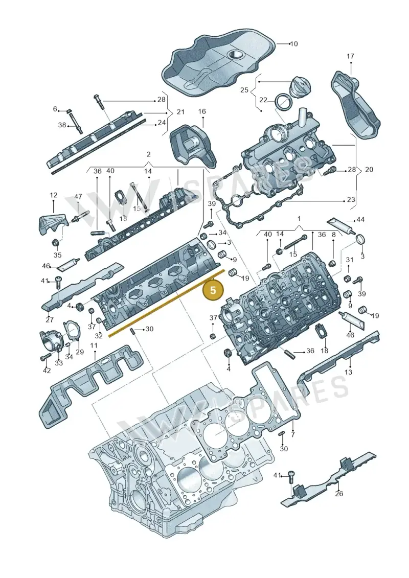 06E103148AG — Audi A6 Av. qu. 3.0 (2012-2018) diagram 711103270, position 5