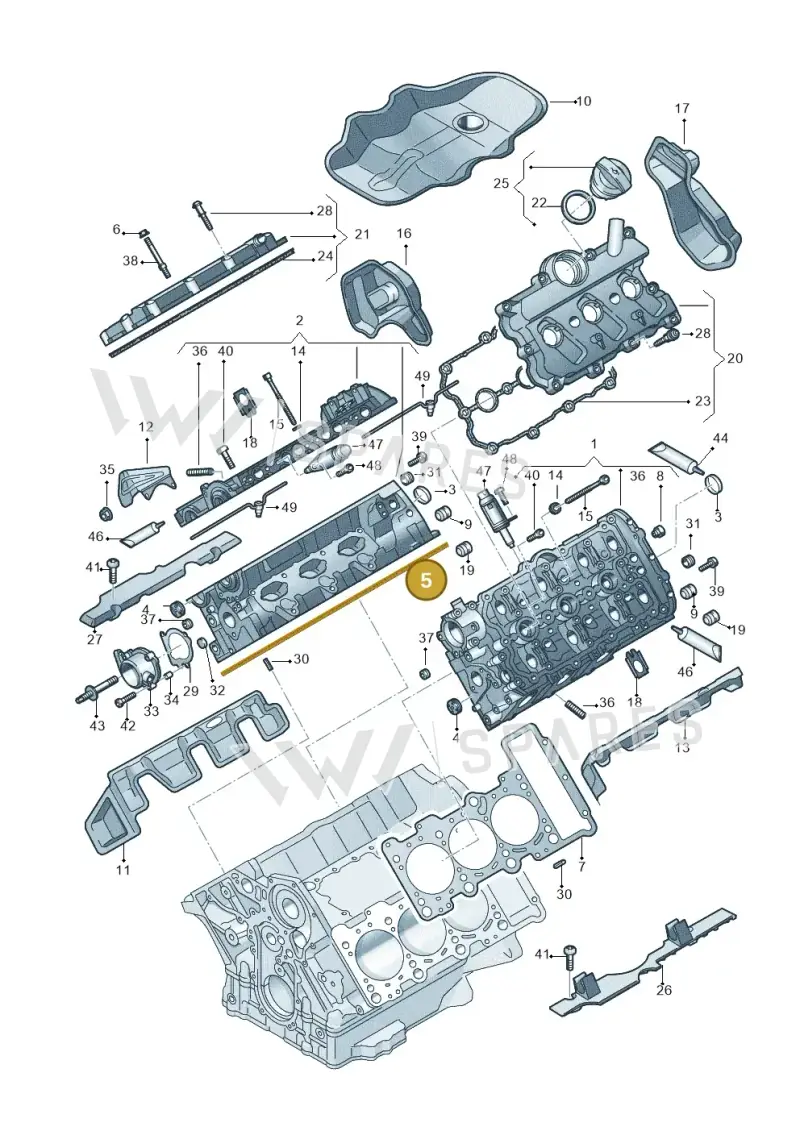 06E103148AG — Audi A5 Sportback (2011-2017) diagram 771103250, position 5