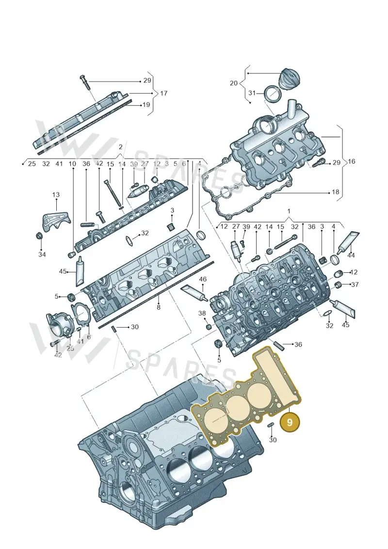 06E103149AC — Audi Q5 qu. 2.0 TDI (2008-2012) diagram 448103510, position 9