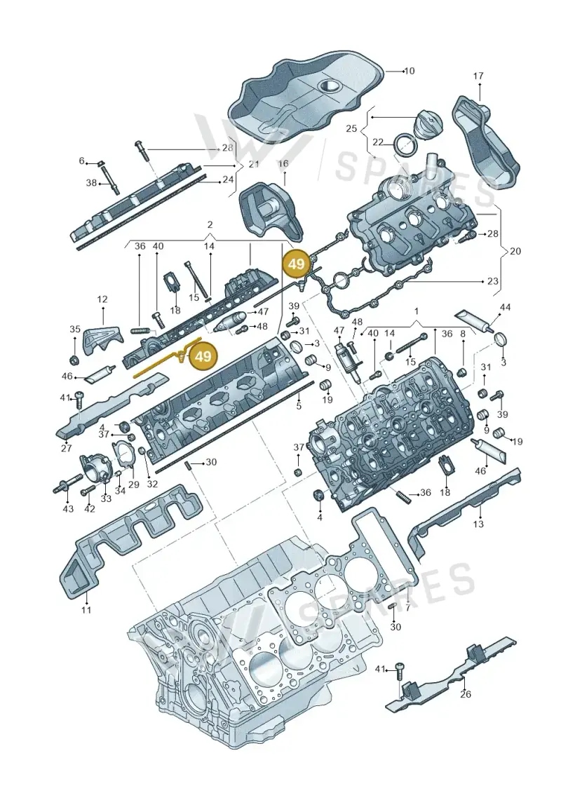 06E103169 — Audi Q7 qu. 3.0 TDI (2015-2019) diagram 771103250, position 49