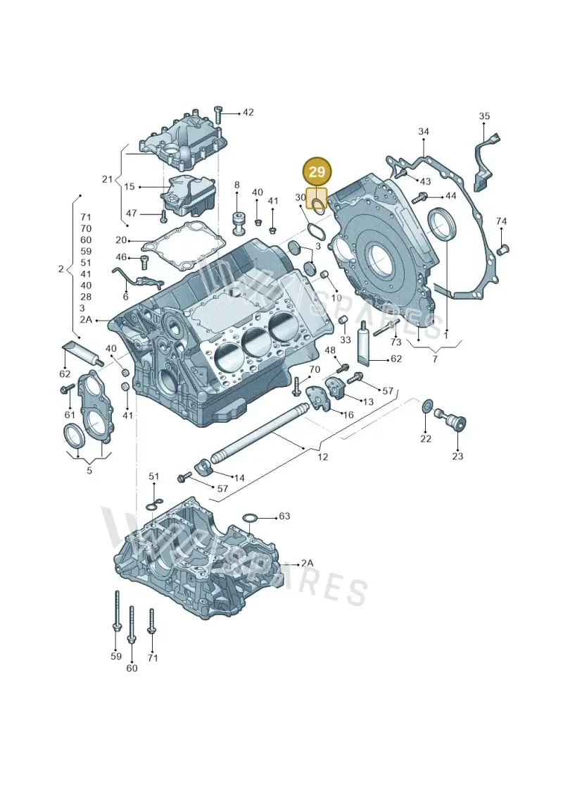 06E103181K — Audi A6 1.8 (2015-2019) diagram 669103005, position 29