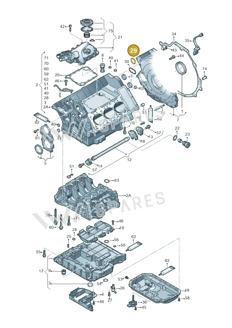 06E103181K — Audi A8L qu. 3.0 TDI (2013-2018) diagram 771103050, position 29